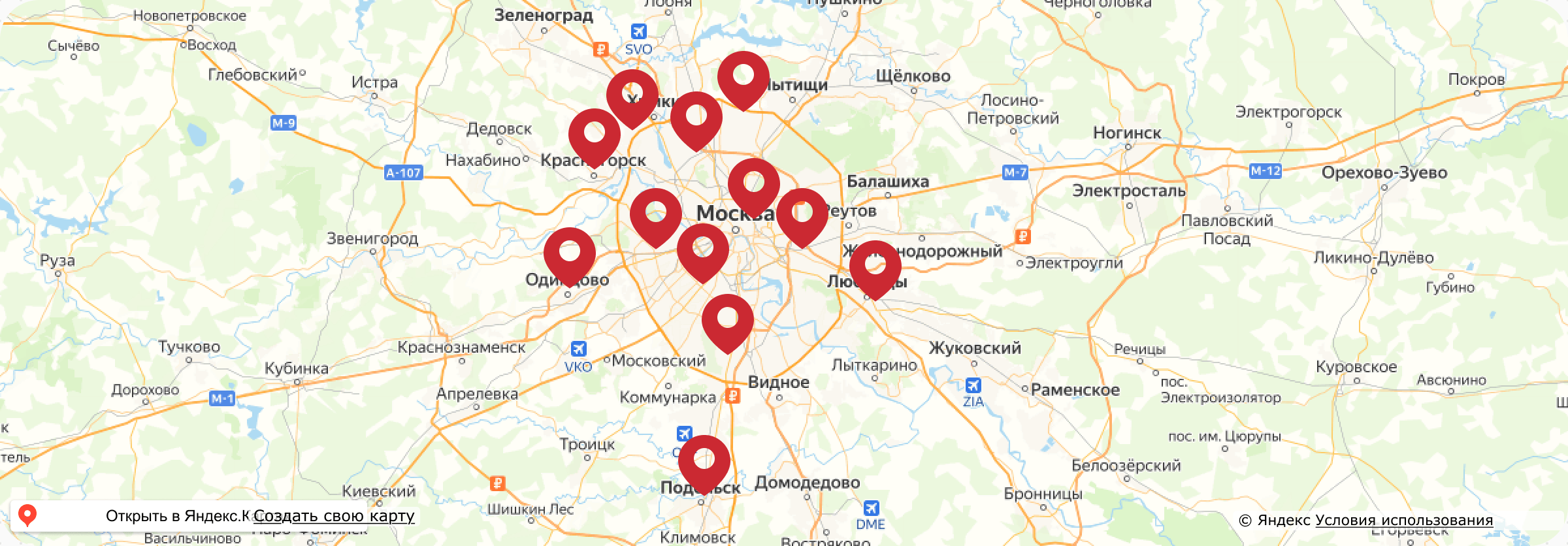 Карта офисов Московского Капитала